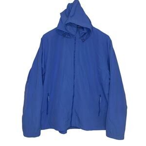 Lands End Womens Majestic Blue Waterproof Windbreaker Jacket Coat XL Gorpcore